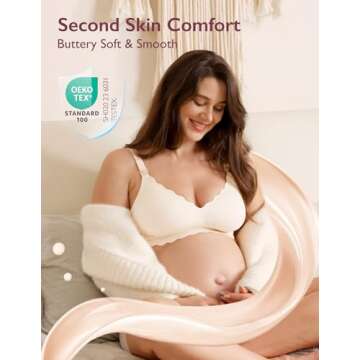 Momcozy Nursing Bras for Breastfeeding, Seamless Pregnancy Maternity Bra Wireless Classic Jelly Stri...