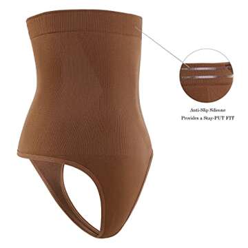 DREAM SLIM Women's High-Waist Seamless Body Shaper Briefs Firm Control Tummy Thong Shapewear Panties...