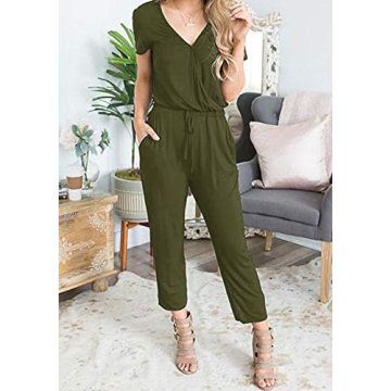 PRETTYGARDEN V Neck Summer Jumpsuit for Women