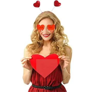 Glynisyz Halloween Cupid Costume Accessories for Women, Cupid Heart Headband Bopper and Heart Sunglasses for Party Props Holiday Costume Accessory