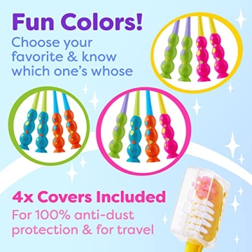 Kids Toothbrush 4 Pack - Fun & Functional Oral Care