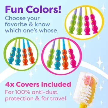 Kids Toothbrush 4 Pack - Fun & Functional Oral Care