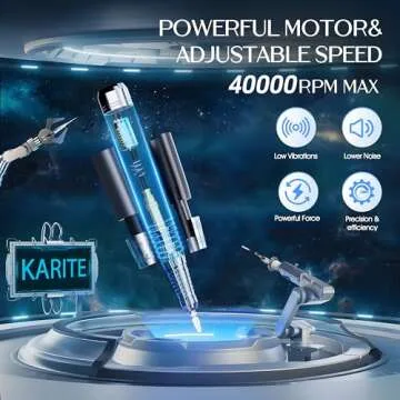 Karite Nail Drill - Professional 4000mAh Battery, 40000 RPM