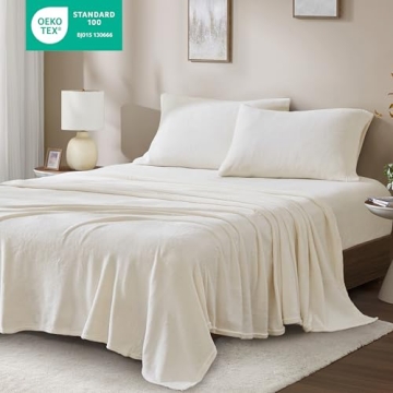 Soloft Fleece Bed Sheet Set Warm Wrinkle-Resistant Cozy