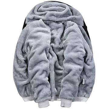 MACHLAB Men's Pullover Winter Workout Fleece Hoodie Jackets Full Zip Wool Warm Thick Coats Red#W02 L