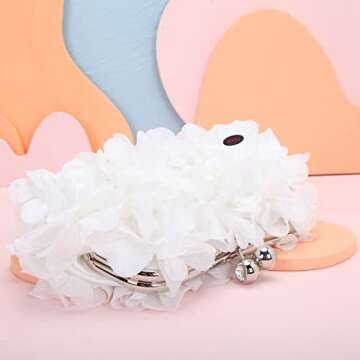 Elegant Fawziya Evening Clutch with Floral Applique