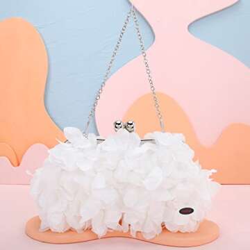 Elegant Fawziya Evening Clutch with Floral Applique