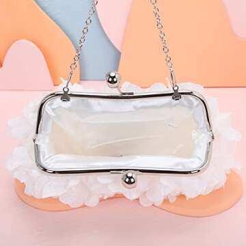 Elegant Fawziya Evening Clutch with Floral Applique