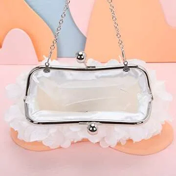 Elegant Fawziya Evening Clutch with Floral Applique