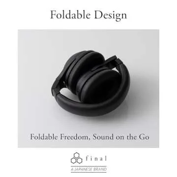 Final UX2000 Bluetooth Wireless Headphones, Hi-Fi Sound Quality, Hybrid Noise Cancelling, Maximum 35 Hours Music Playback, aptX Low Latency, Multipoint Connection, Designed in Japan (Black)