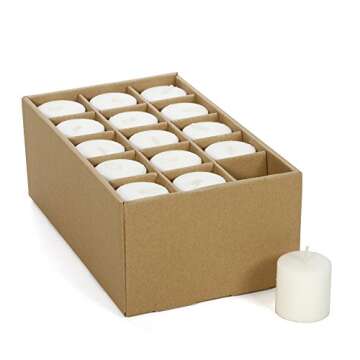 Hosley's Set of 30 Unscented White Votive Candles