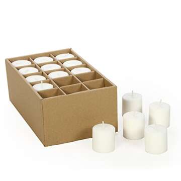 Hosley's Set of 30 Unscented White Votive Candles