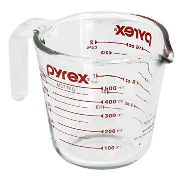 Pyrex Prepware 6001075 2-cup Measuring Cup with Red Graphics – Essential Kitchen Tool for Precisio...