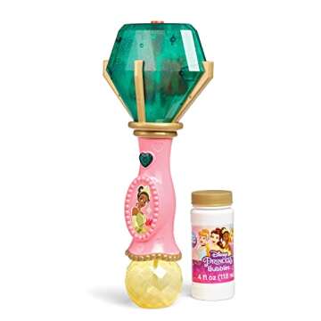 Little Kids Disney Princess and The Frog Tiana Light and Sound Musical Bubble Wand, Includes Bubble ...