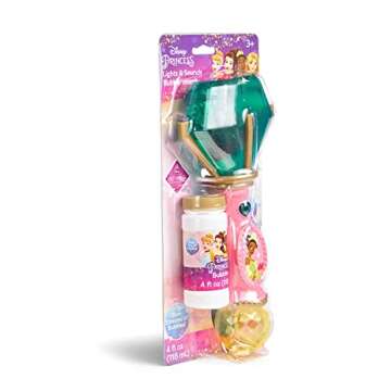 Little Kids Disney Princess and The Frog Tiana Light and Sound Musical Bubble Wand, Includes Bubble Solution, Multi (20522)