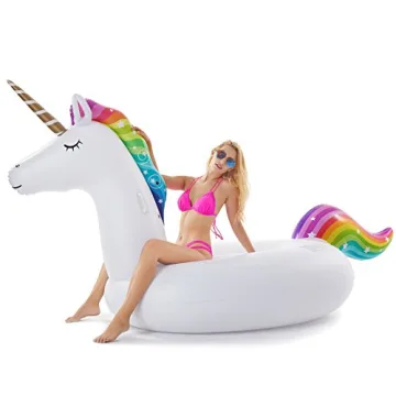 Jasonwell Giant Inflatable Unicorn Pool Float - Fast Inflation, Durable, Perfect for Kids & Adults a...