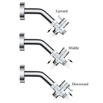Sneatup Solid Brass 3-way G1/2 Shower Diverter for Home Use