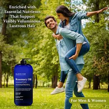Majestic Pure Rosemary Oil Shampoo for Hair Growth - Volumizing & Nourishing Shampoo - with Vitamin E & Argan Oil - Sulfate Free, for Men & Women - 16 fl oz