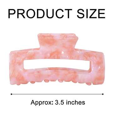 Big Claw Tortoise Banana Pink French Celluloid Leopard Print Clips for Women's & Girls' Thick and Th...