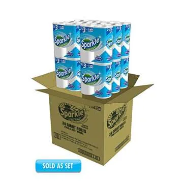 Sparkle White Paper Towels - 24 Giant Rolls with Pick-A-Size for All Your Cleanup Needs
