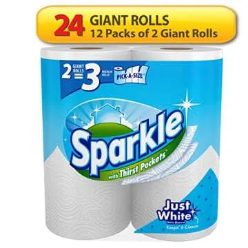 Sparkle White Paper Towels - 24 Giant Rolls, Pick-A-Size