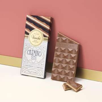 Venchi - Cremino 1878 Chocolate Bar with Almond Gianduja and Hazelnuts, 3.88oz - Gluten Free