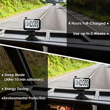 GUTA RV Tire Pressure Monitoring System, RV TPMS, 6 Sensors, 7 Alarm Modes, 14 Days Battery Life, 80ft Sensing Distance, Large Screen, for RV, Trailer, Coach, Motor Home, Fifth Wheel, (0-188psi)