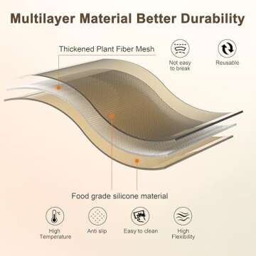 Silicone Bread Sling for Dutch Oven,2 Sizes Set Non-Stick & Odor-Free Bread Baking Mat Set,Anti-slip Reusable Bread Sling with Long Handle,Edge Sealing Design,Essential Sourdough Bread Baking Supplies