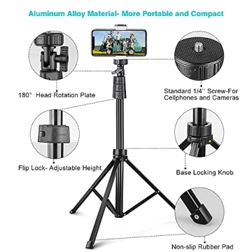 UBeesize 67'' Phone Tripod & Selfie Stick Combo