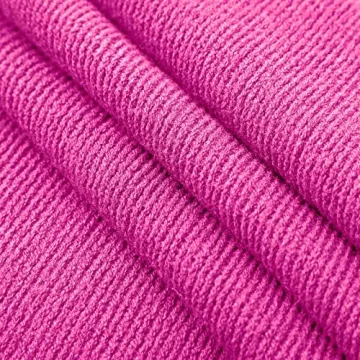 Vonty Hot Pink Knitted Blanket with Tassels Fringe