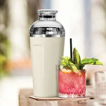 OGGI Groove Insulated Cocktail Shaker-16oz Double Wall Vacuum Insulated Stainless Steel Shaker, Tritan Lid has Built In Strainer, Ideal Cocktail Mixer, Martini Shaker, Margarita Shaker, Charcoal