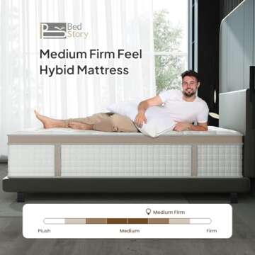 BedStory 14-Inch Hybrid Queen Mattress in A Box