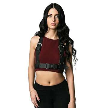 Furealux Women Punk Leather Body Belt Suspenders Lingerie Gothic Garter Belts Sexy Adjustable Waist Belts for Party Women and Girls