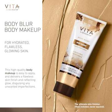 Vita Liberata Body Blur - Light, Skin Perfecting Leg & Body Makeup, Wash Off Instant Tanner, Radiant...