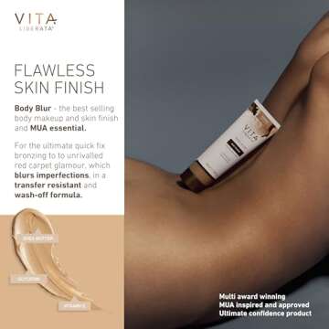Vita Liberata Body Blur - Light, Skin Perfecting Leg & Body Makeup, Wash Off Instant Tanner, Radiant Glow & Flawless Finish, 3.38 fl oz