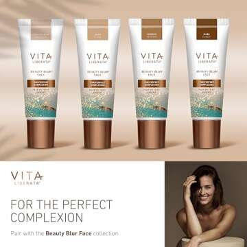 Vita Liberata Body Blur - Light, Skin Perfecting Leg & Body Makeup, Wash Off Instant Tanner, Radiant Glow & Flawless Finish, 3.38 fl oz