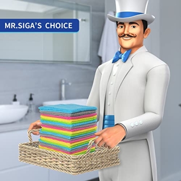MR.SIGA Microfiber Cleaning Towels - Vibrant & Durable - 50 Pack