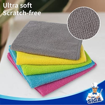 MR.SIGA Microfiber Cleaning Towels - Vibrant & Durable - 50 Pack