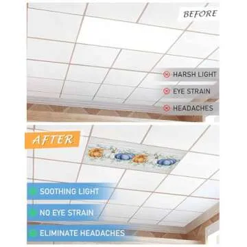 Wowouhiya Fall Fluorescent Light Cover for Classrooms