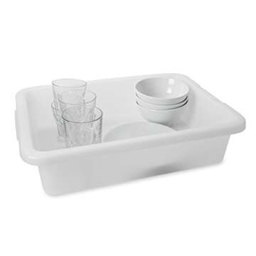 Rubbermaid Commercial Products FG334900WHT Standard Bus/Utility Box, 4.625 Gal, White