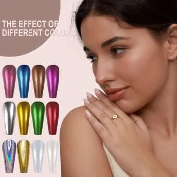 Artdone Chrome Nail Powder Kit - 12 Jars of Stunning Colors