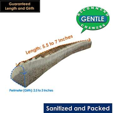 Deluxe Naturals Elk Antler Chews for Dogs | Naturally Shed USA Collected Elk Antlers | All Natural A-Grade Premium Elk Antler Dog Chews | Product of USA, 4-Pack Medium Split