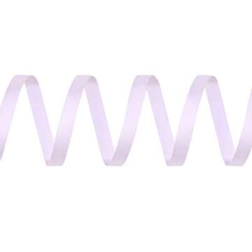 Ribest 1/4 inch 50 Yards Solid Double Face Satin Ribbon Per Roll for DIY Hair Accessories Scrapbooking Gift Packaging Party Decoration Wedding Flowers Lilac Mist