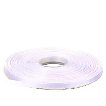 Ribest 1/4 inch 50 Yards Solid Double Face Satin Ribbon Per Roll for DIY Hair Accessories Scrapbooking Gift Packaging Party Decoration Wedding Flowers Lilac Mist