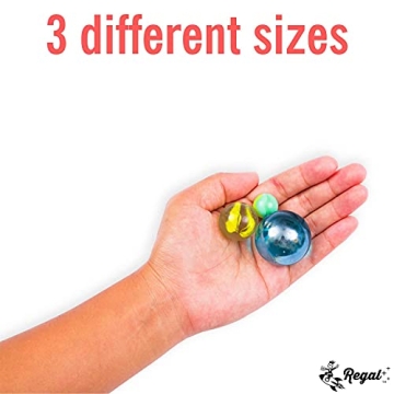 Regal Games 160 Count Variety of Glass Marbles with Tin