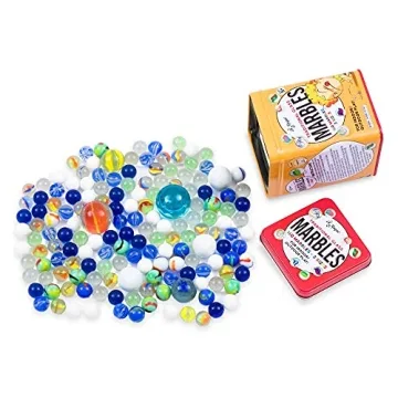 Regal Games 160 Count Variety of Glass Marbles with Tin