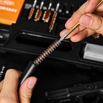 PERWIN Universal Gun Cleaning Kit for All Caliber Pistol Rifle Handgun Shotgun Hunting Cleaning Kit with Brass Rods and Tough Carrying Case, Gun Accessories Gifts for Men