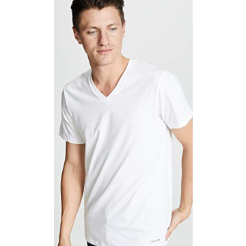 Calvin Klein Men's Cotton Classics 3 Pack V Neck Undershirts