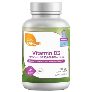 Zahler Advanced Vitamin D3 50000 IU Capsules - Immune Support & Bone Health