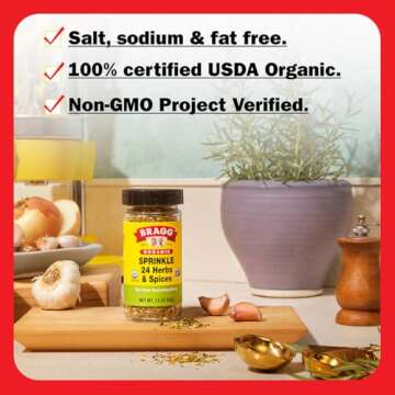 Bragg Organic Sprinkle Seasoning - 24 Herbs & Spices - Salt-Free